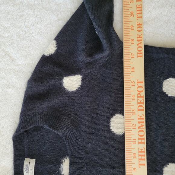 Wallace Madewell Pullover Sweater Womens Small Polka Dot Rabbit Hair Blend Black - Picture 8 of 9